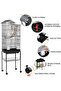 Roof Top Large Bird cage with Rolling Stand for Cockatiel Sun Conure Parakeet(Black) - 4
