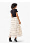 Ribbed Detail Women Dress with Ruffles - 3