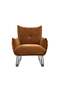 Javon 1 Seater Fabric Sofa - Rust Color, Solid Wood & Metal Frame, 2 Year Warranty, 75x81x79cm - 4