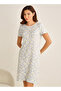 Set of 2 - Night Dress Short Sleeve Floral Print Cotton - 4