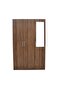Supreme 3-Door Wardrobe with Mirror - Light Walnut, Engineered Wood, 5 Shelves, 2-Year Warranty - 7
