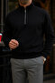 Men's Premium Winter Black Zippered Sweatshirt
