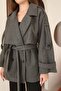 Cashmere Fabric Aller Detailled Apolleted Short Coat - 3