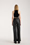 Women's High Waist Wide-Leg Leather Pants - 3
