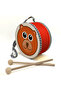 Bear face Printed leather children's drum - red 17cm |   Red drum |   Dg-teddy bear