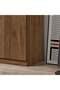 Supreme 4-Door Wardrobe with Mirror - Light Walnut, Engineered Wood, 5 Shelves, 2-Year Warranty - 5