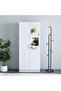 Supreme 2-Door Wardrobe with Mirror - White, Engineered Wood, 3 Shelves, 2-Year Warranty - 3