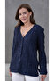 Women's Mother Plus Size Chain Flower Motif Buttoned Cardigan - 6