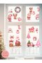 Transparent, Christmas Ornament, Pink Santa Claus and Cute Deer Themed, Glass, Wall Sticker, 30X120Cm, 49 Pieces - 2