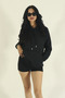 Women's Winter Regular Cotton Fleece Lined Kangaroo Pocket K Hooded Sweatshirt
