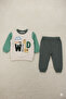 Embroidered Giraffe B Printed Combed Cotton 100% Cotton Baby Boy Children's 2-Piece Set 9 - 3