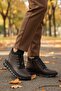 Brown Genuine Leather Women's Boots with Fleece Inside, Non-Slip Zipper 3615 Z - 3