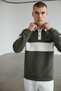 Interview Snap Polo Collar Combination Khaki Ecru Sweatshirt - 5