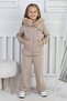 Girl's Warm Plush Collar Ribbed Fabric Set I Zippered Set I Warm and Soft Set