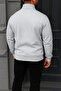 Men's Winter Basic Gray Zippered Sweatshirt - 6