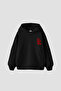 No Risk No Story Printed Oversized Unisex Black Hoodie - 2