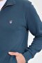 Men's Slim Fit Cotton Full Zip Double Pocket Stand Collar Sweatshirt Cardigan - 3