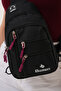 Shop Unisex Black Waterproof Shoulder Bag with USB Headphone Outlet Crossbody Chest Bag - 8