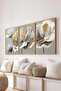 Golden Flowers Trio Framed Set of 3 Mdf Paintings - 2