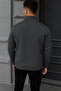 Men's Winter Basic Anthracite Zippered Sweatshirt - 5