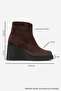 Livia Brown Suede Genuine Leather Women's Wedge Heeled Boots - 6