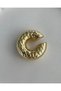 Gold Color Textured Vintage Steel Ear Cuff Earring (Single) - 4