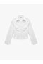 Slim Fit Buttoned Classic Collar Corset Look Long Sleeve Shirt - 3