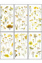Vintage Sticker Natural Sticker Decal Label Set of 6 - Yellow Flowers - 3