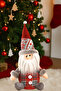 35 cm Plaid Sitting Santa Claus Figure – Decorative Christmas Plush Ornament Model - 3