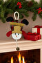 20 cm Plaid Bell Snowman Door Ornament – Christmas Decoration Model with Bell - 3