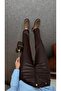 Pipe Leg Brown Leather Trousers - 3