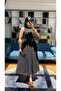 Zero Sleeve Dress with Leather Belt