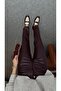 Pipe Leg Plum Leather Trousers - 5