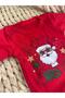 New Year's Day Santa Claus Printed Cotton Long Sleeve Snap Fastener Baby Bodysuit Undershirt Jumpsuit - 3
