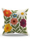 Punch Embroidery Pattern Double Sided Digital Printed Color Flowers Patterned Throw Pillow Cover - 2