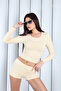 Women's Yellow T-Shirt Shorts Set |   Msc054-Yellow - 7