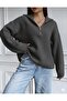 Zippered Knitwear Sweater - 4