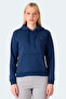 Misty I Women's Hooded Navy Blue Sweatshirt - 5