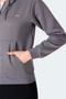 Milio I Women's Zippered Hooded Pocket Gray Sweatshirt - 7