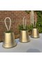 3-Piece Gold Christmas Tree Ornament with Large Bell and Wicker Rope - 3