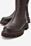 Women's Flat Zippered Boots Brown Leather - 3