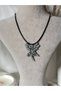 Fairy Polymer Clay Choker Necklace Black Leather Cord Handmade Special Design Necklace - 5