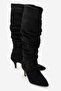 Women's Bellows Boots Black Suede