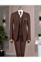 Italian Style 8 Drop Jacket Vest Pants Suit Brown T14593 - 4