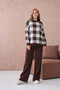 Women's Crew Neck Patterned Slit Casual Sweater Pants Two-Piece Knitwear Set - 5