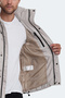 Galal Men's Hooded Puffer Beige Coat & Jacket - 5