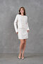 Women's Crew Neck Button Closure Jacket Skirt Two-Piece Knitwear Set - 5