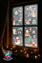 Home and Animals Double-Sided Christmas New Year Glass Sticker Set Christmas Ornaments - 3