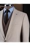 Italian Style S Slim Fit Men's Jacket Vest Pants Suit Beige T14639 - 3