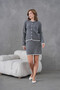 Women's Crew Neck Button Closure Jacket Skirt Two-Piece Knitwear Set - 4